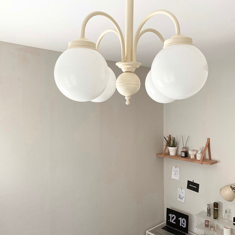 Modern Metal Chandelier Light Fixtures Globe Multi-Head Suspension Lamps for Living Room