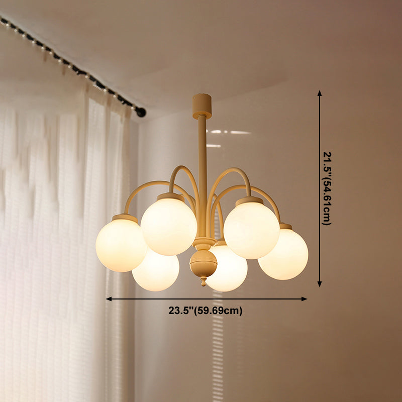 Modern Metal Chandelier Light Fixtures Globe Multi-Head Suspension Lamps for Living Room