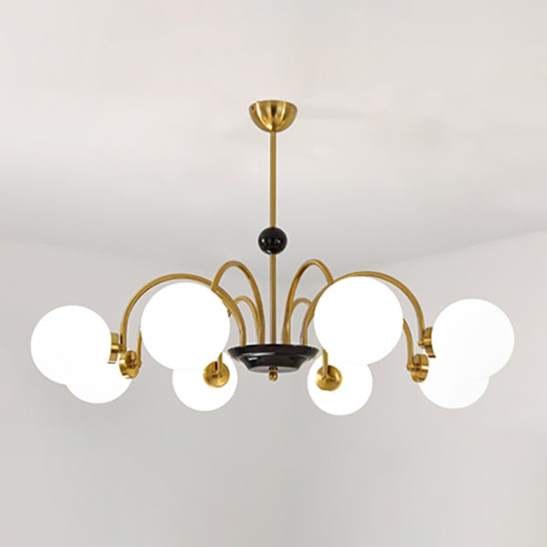 Lampadario a forma di globo lampadina multipulla nordica con vetro per camera da letto