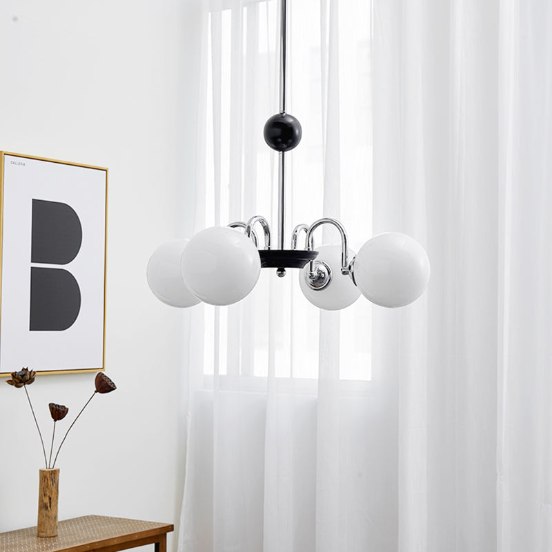 Lampadario a forma di globo lampadina multipulla nordica con vetro per camera da letto