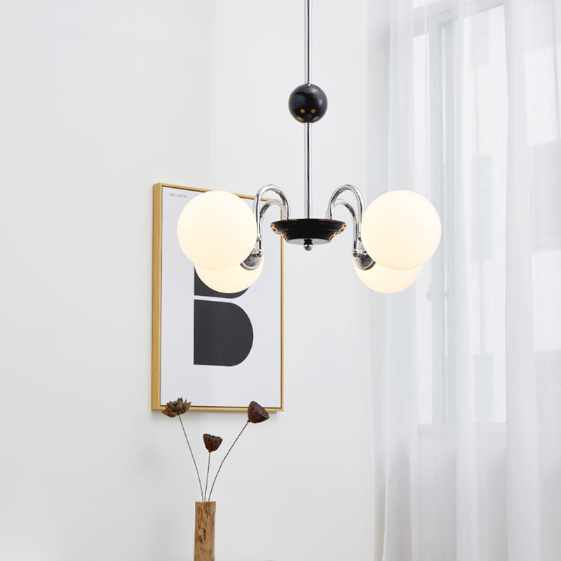 Lampadario a forma di globo lampadina multipulla nordica con vetro per camera da letto