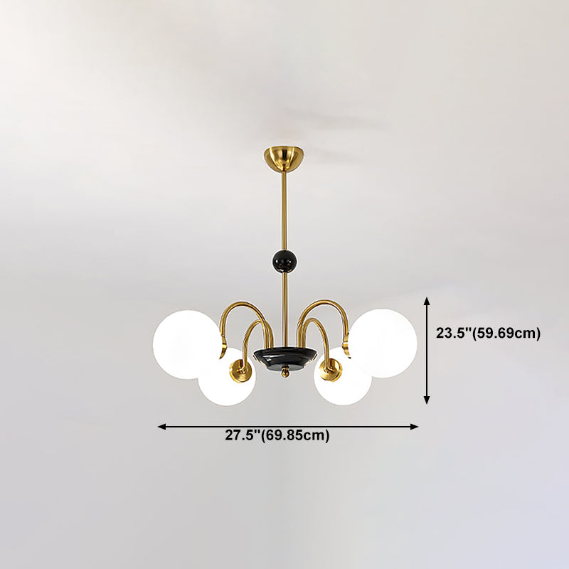 Lampadario a forma di globo lampadina multipulla nordica con vetro per camera da letto