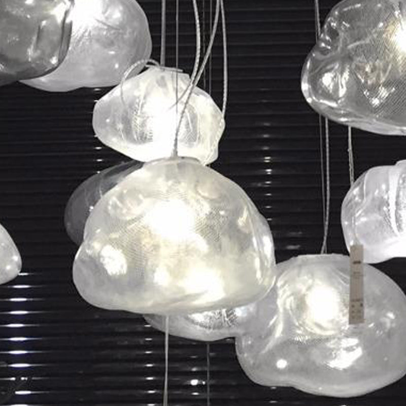 Glass Hanging Pendant Light Creative 1 Light Living Room Modern Hanging Light Fixtures