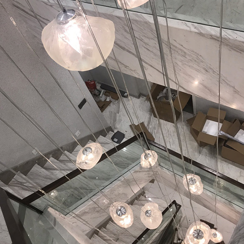 Glass Hanging Pendant Light Creative 1 Light Living Room Modern Hanging Light Fixtures