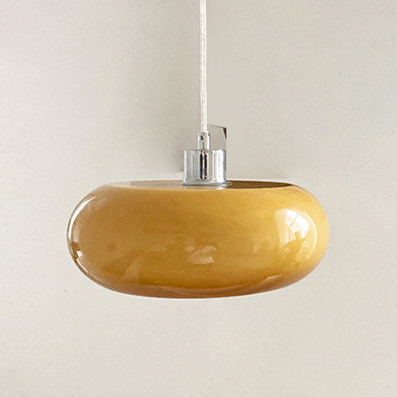 Drum Pendant Hanging Lights Glass Bedroom Modern Style Suspension Pendant