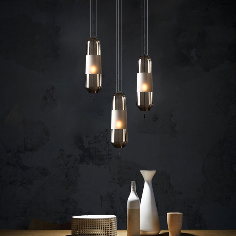 Glass Geometrical Hanging Lamp Modern Style 1 Head Pendant Lighting for Bedroom