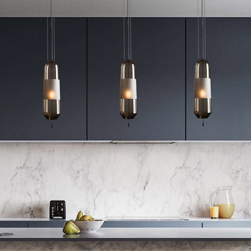 Glass Geometrical Hanging Lamp Modern Style 1 Head Pendant Lighting for Bedroom