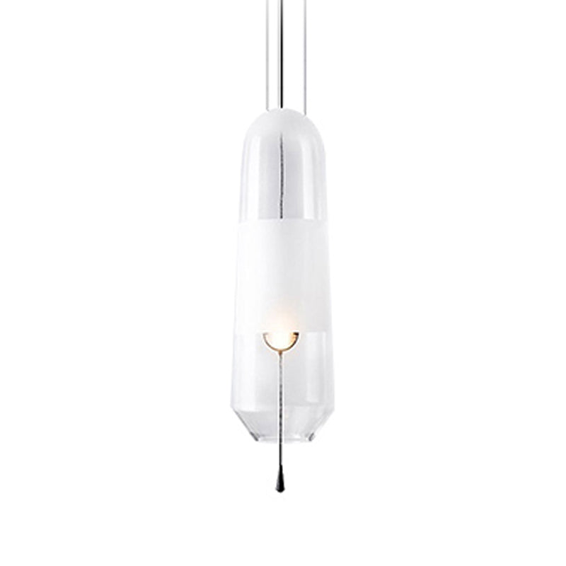 Glass Geometrical Hanging Lamp Modern Style 1 Head Pendant Lighting for Bedroom