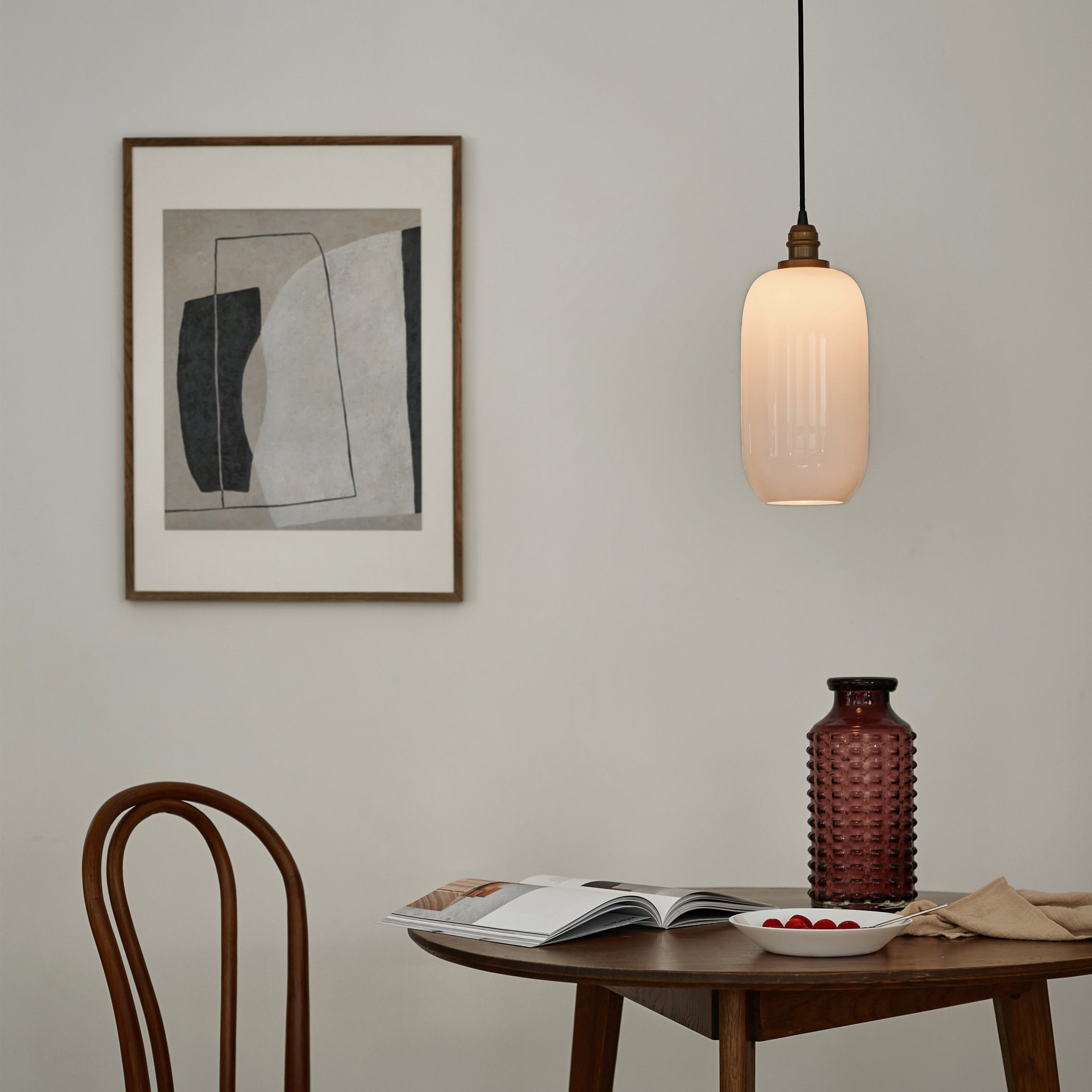 Lampe suspendue en verre blanche Style moderne 1 Éclairage de la tête