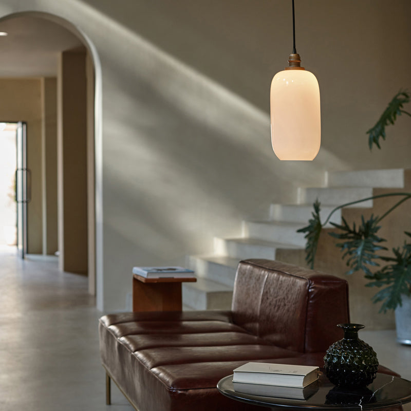 Lampe suspendue en verre blanche Style moderne 1 Éclairage de la tête