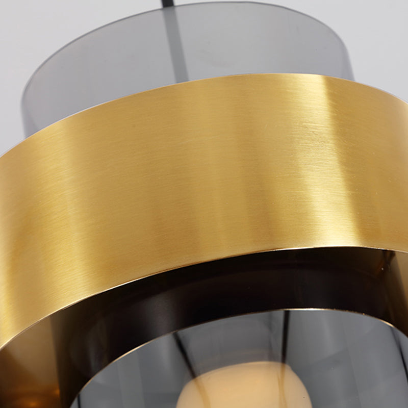 Modern Style Hanging Light 1 Light Glass Cylinder Pendant Light for Bedside