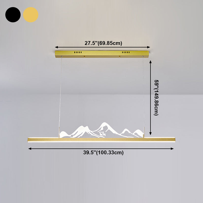 Modern Dining Chandelier Light Modern Rectangle Pendant Lamp Fixture for Dining Room