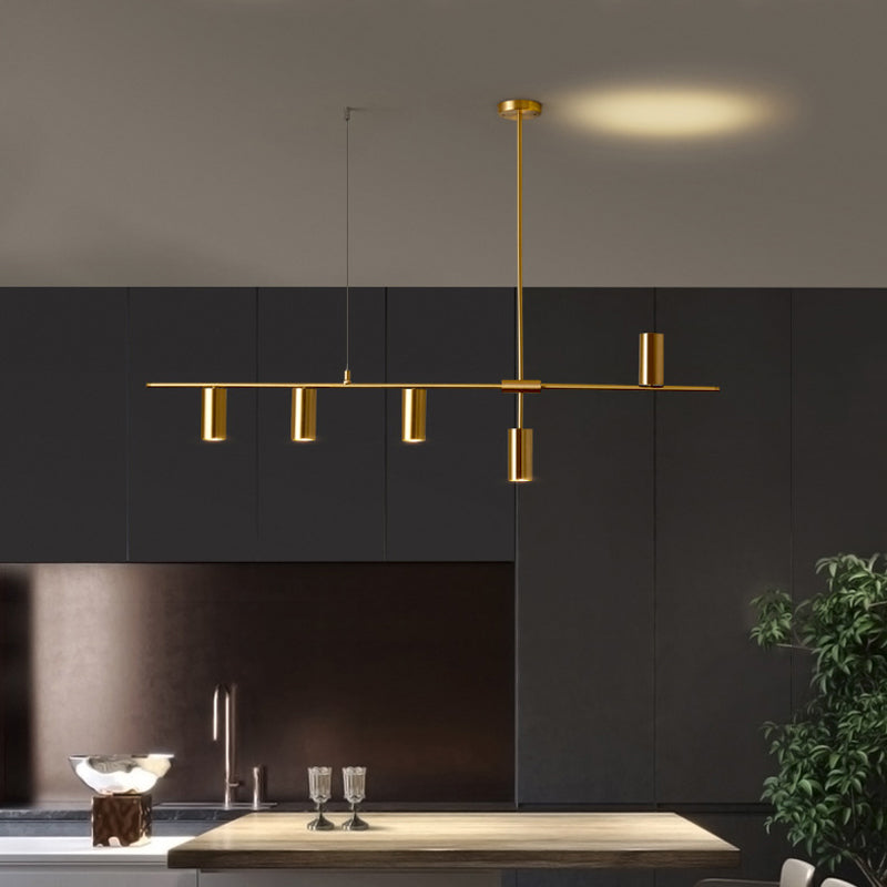 Modern Dining Chandelier Light Cylindrical Shade Pendant Light Fixture for Dining Room