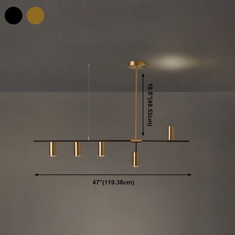 Modern Dining Chandelier Light Cylindrical Shade Pendant Light Fixture for Dining Room