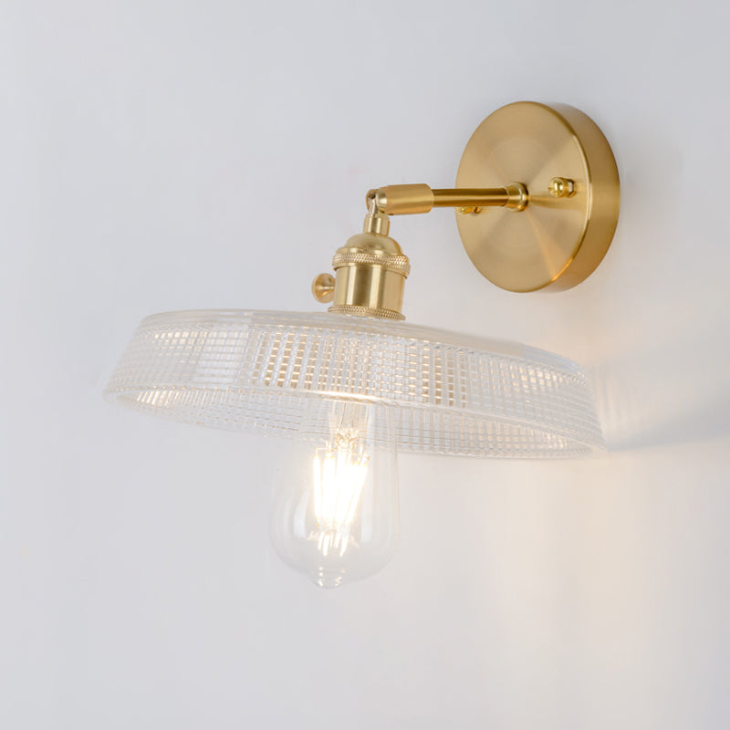 Living Room Metal Wall Sconce Modern 1 Head Glass Wall Mounted Light Fixture