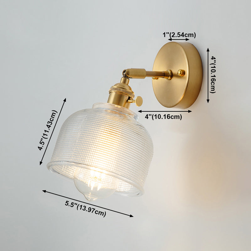 Living Room Metal Wall Sconce Modern 1 Head Glass Wall Mounted Light Fixture