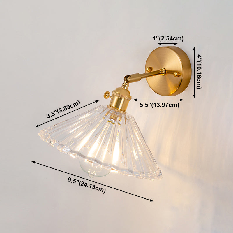 Living Room Metal Wall Sconce Modern 1 Head Glass Wall Mounted Light Fixture