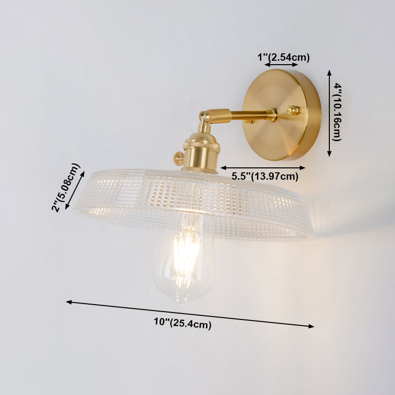 Living Room Metal Wall Sconce Modern 1 Head Glass Wall Mounted Light Fixture
