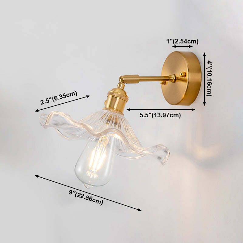 Living Room Metal Wall Sconce Modern 1 Head Glass Wall Mounted Light Fixture