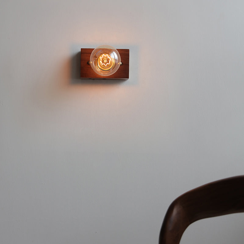 Contemporary Simple Wall Sconce One Head Wood Wall Mounted Light Fixture for Living Room