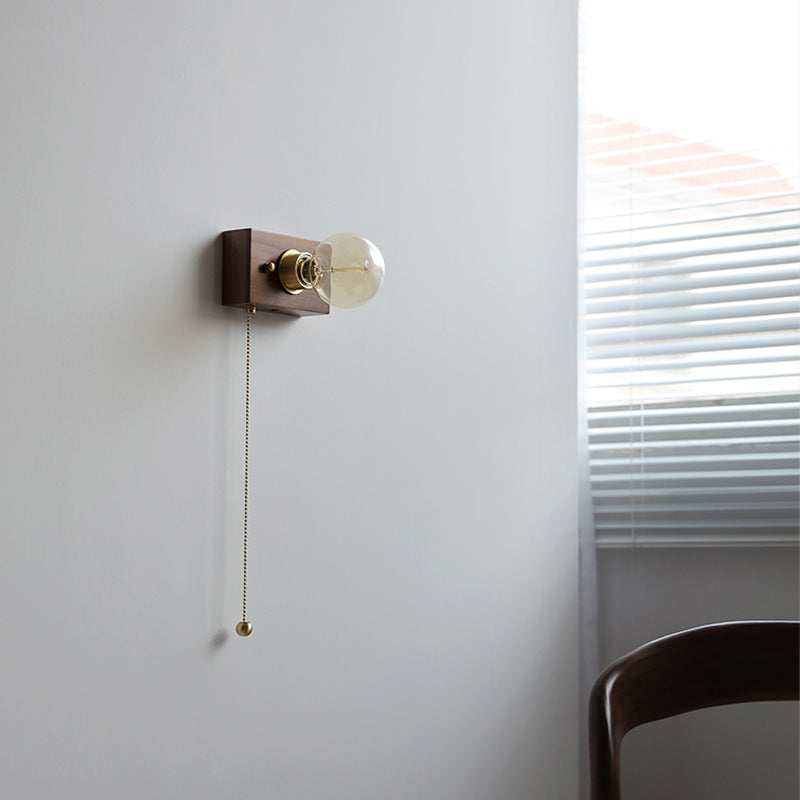 Contemporary Simple Wall Sconce One Head Wood Wall Mounted Light Fixture for Living Room