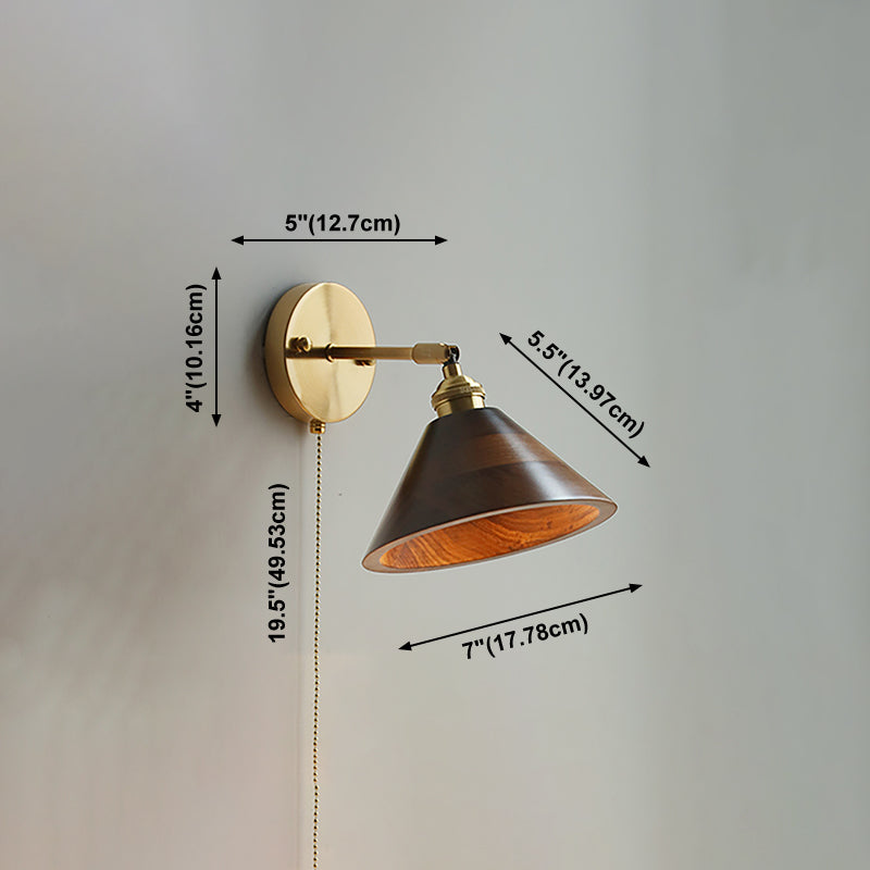 Wohnzimmer Einfache Leuchtenleuchten 1 Blub Holzlampenschatten Wandmontage Beleuchtung