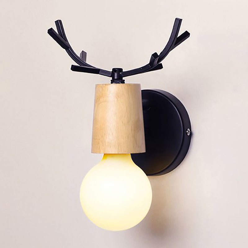 Luminaires d'éclair de style simple 1 lampe murale en bois de tête pour le salon de la chambre