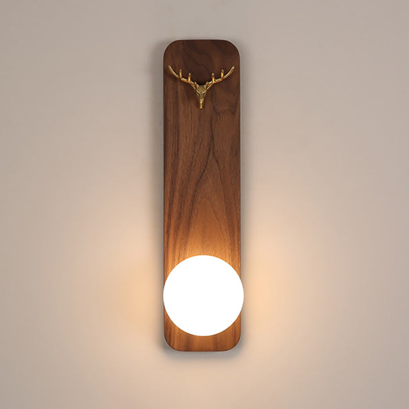 Contemporary 1 Head Wall Sconce White Glass Wall Mounted Light for Reading Room