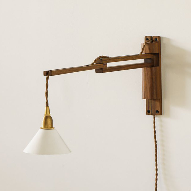 Contemporary Household Wall Sconce Light Wooden Wall Lamp for Bedroom Living Room