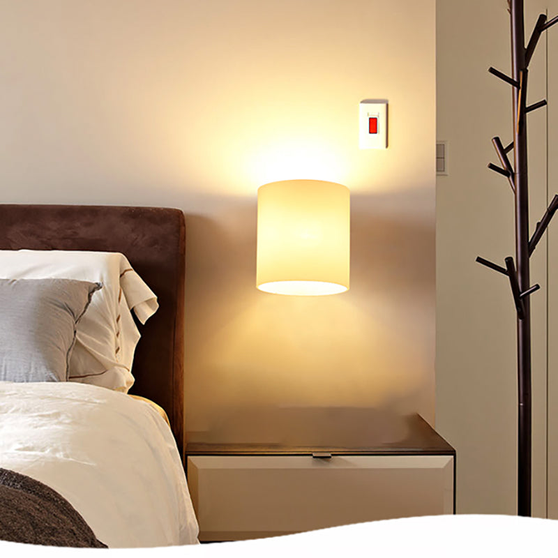 Application de mur de tête simple à 1 tête en verre blanc luminaire de plateau pour salle de lecture pour la salle de lecture