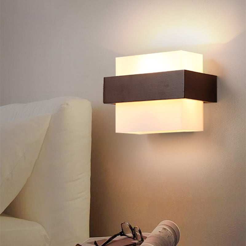 Lumières murales en bois de style moderne Lumières murales créatives pour le salon de la chambre à coucher de l'hôtel