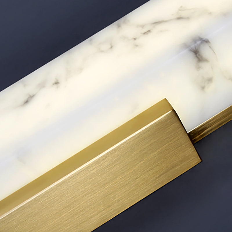 Modern Simple Wall Sconce 2 Head Marble Wall Mounted Light Fixture for Living Room