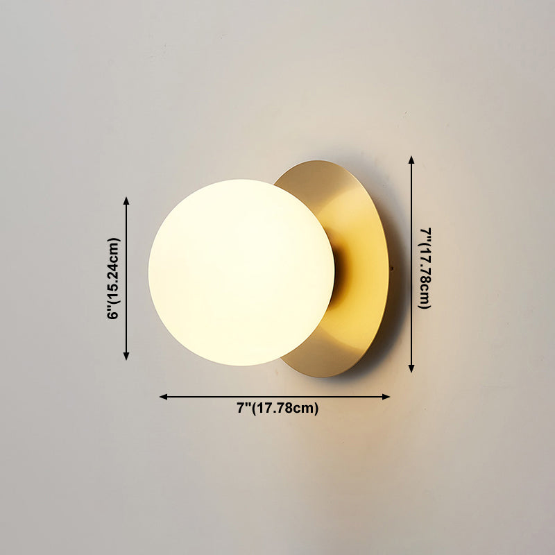 Contemporary Wall Sconce White Glass Wall Mounted Light Fixture for Reading Room