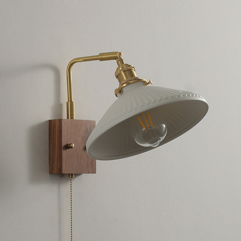 Ponderie murale en verre en métal en bois 1 luminaire à la tête murale pour le salon de la salle d'étude