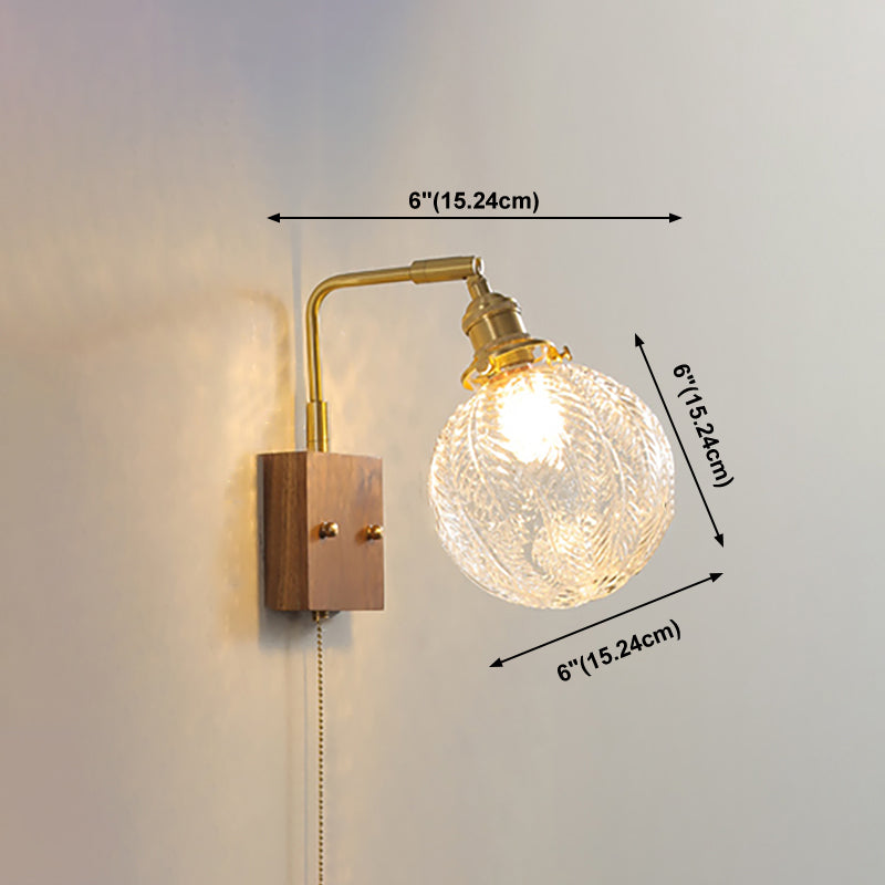 Ponderie murale en verre en métal en bois 1 luminaire à la tête murale pour le salon de la salle d'étude