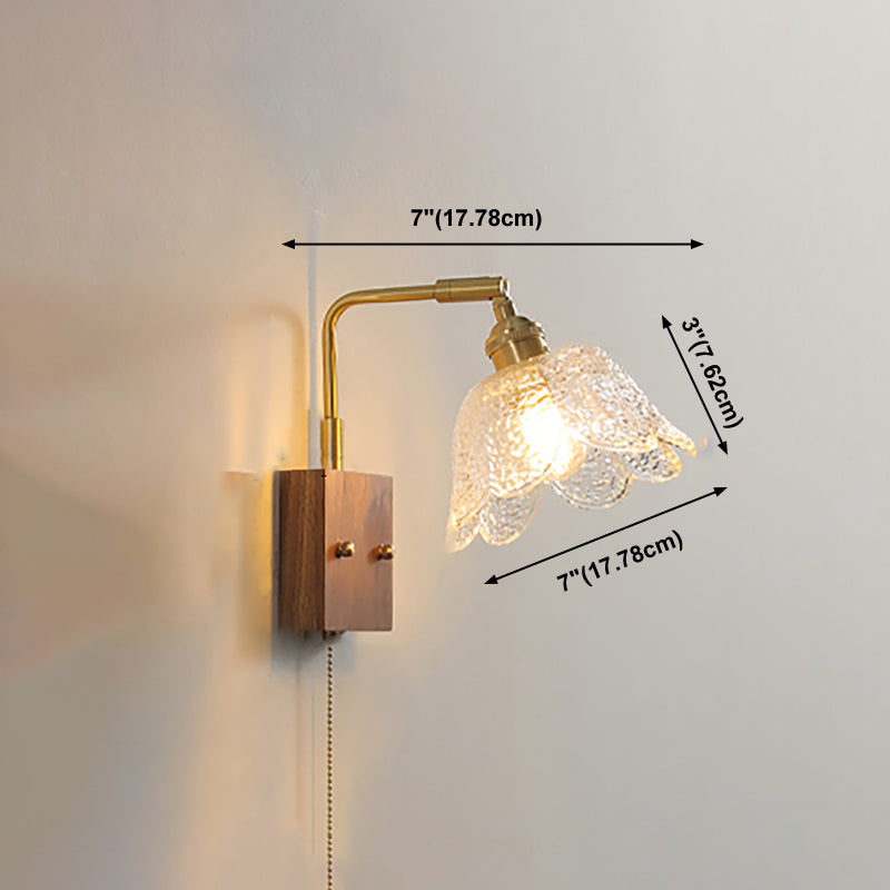Ponderie murale en verre en métal en bois 1 luminaire à la tête murale pour le salon de la salle d'étude