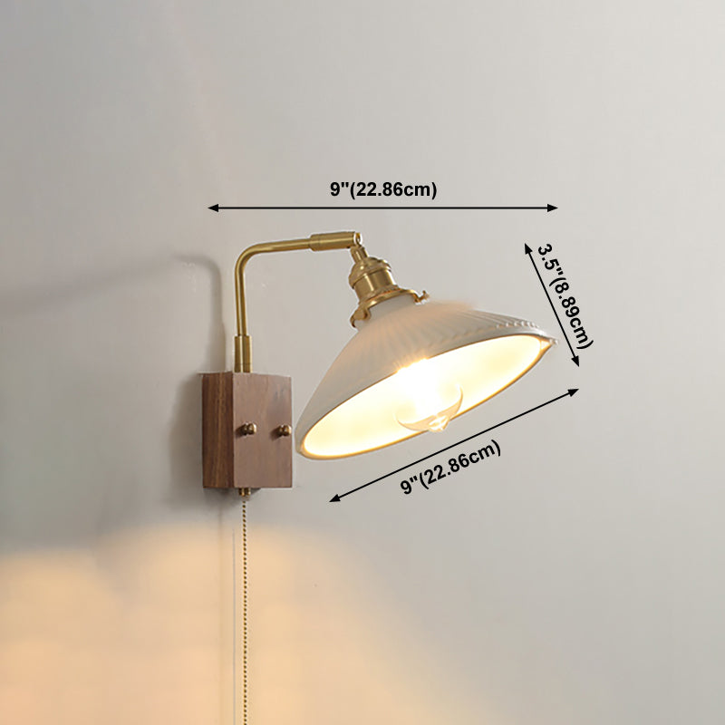 Ponderie murale en verre en métal en bois 1 luminaire à la tête murale pour le salon de la salle d'étude