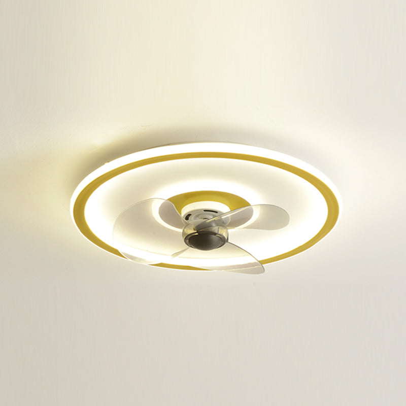 Kreisförmiges Abendessen Deckenventilator Leuchte Metall minimalistische LED Flush Mount Deckenbeleuchtung
