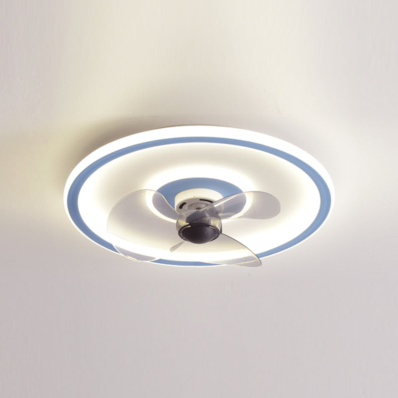 Kreisförmiges Abendessen Deckenventilator Leuchte Metall minimalistische LED Flush Mount Deckenbeleuchtung