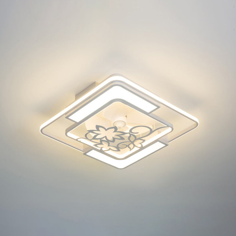 Moderne Deckenventilator Lampe Nordic Acryl Schlafzimmer Wohnzimmer Halbflush Mount Deckenleuchte