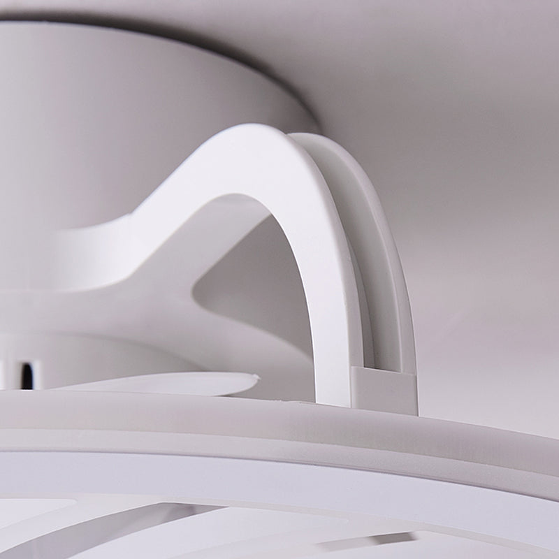 Weiße Kreis Deckenventilator Lampe Minimalistische Acryl -LED Semi Flush Mount Deckenleuchte