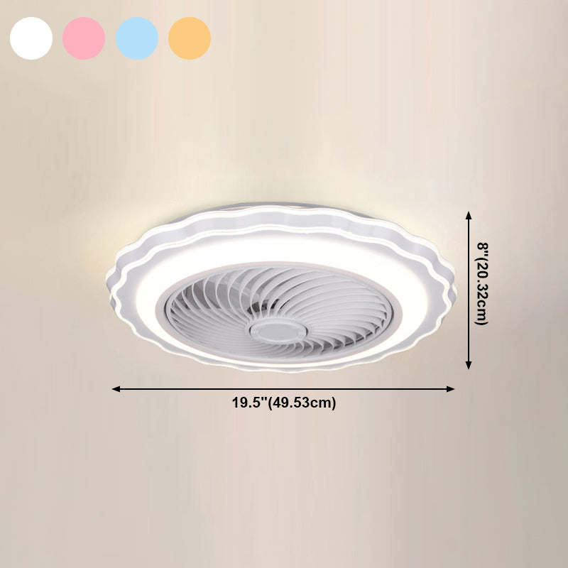 Lampada della ventola della camera da letto per bambini LED minimalista LED SEMI FLUSTO LUCE