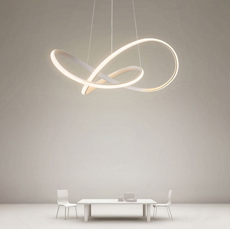 Modern Metal Chandelier Light Fixtures Spiral 1-Light Suspension Pendant Lamps
