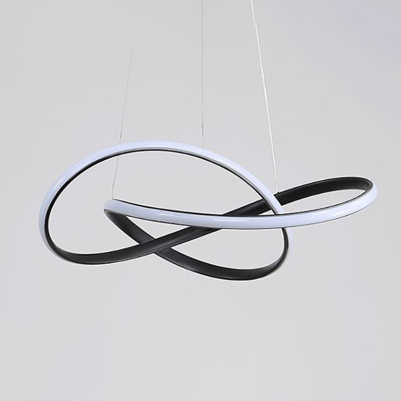 Modern Metal Chandelier Light Fixtures Spiral 1-Light Suspension Pendant Lamps