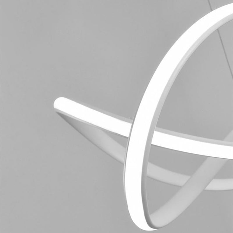 Modern Metal Chandelier Light Fixtures Spiral 1-Light Suspension Pendant Lamps