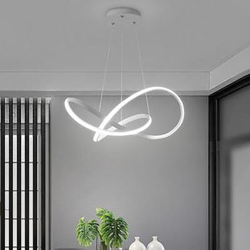 Modern Metal Chandelier Light Fixtures Spiral 1-Light Suspension Pendant Lamps