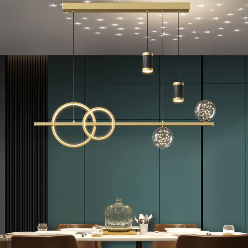 Simple Dining Chandelier Light Modern Style Metal Pendant Lamp Fixture for Dining Room