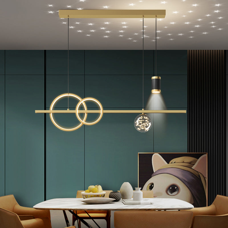 Simple Dining Chandelier Light Modern Style Metal Pendant Lamp Fixture for Dining Room