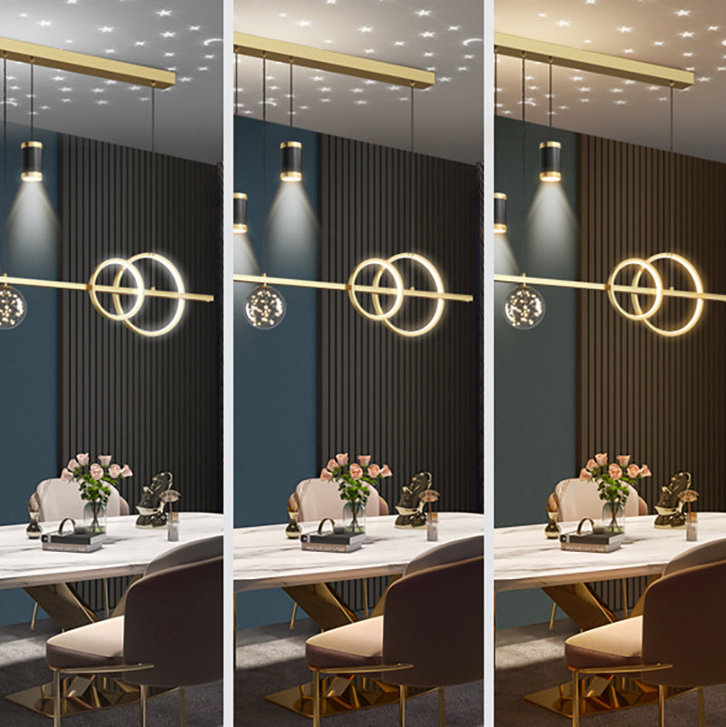 Simple Dining Chandelier Light Modern Style Metal Pendant Lamp Fixture for Dining Room