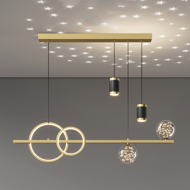 Simple Dining Chandelier Light Modern Style Metal Pendant Lamp Fixture for Dining Room